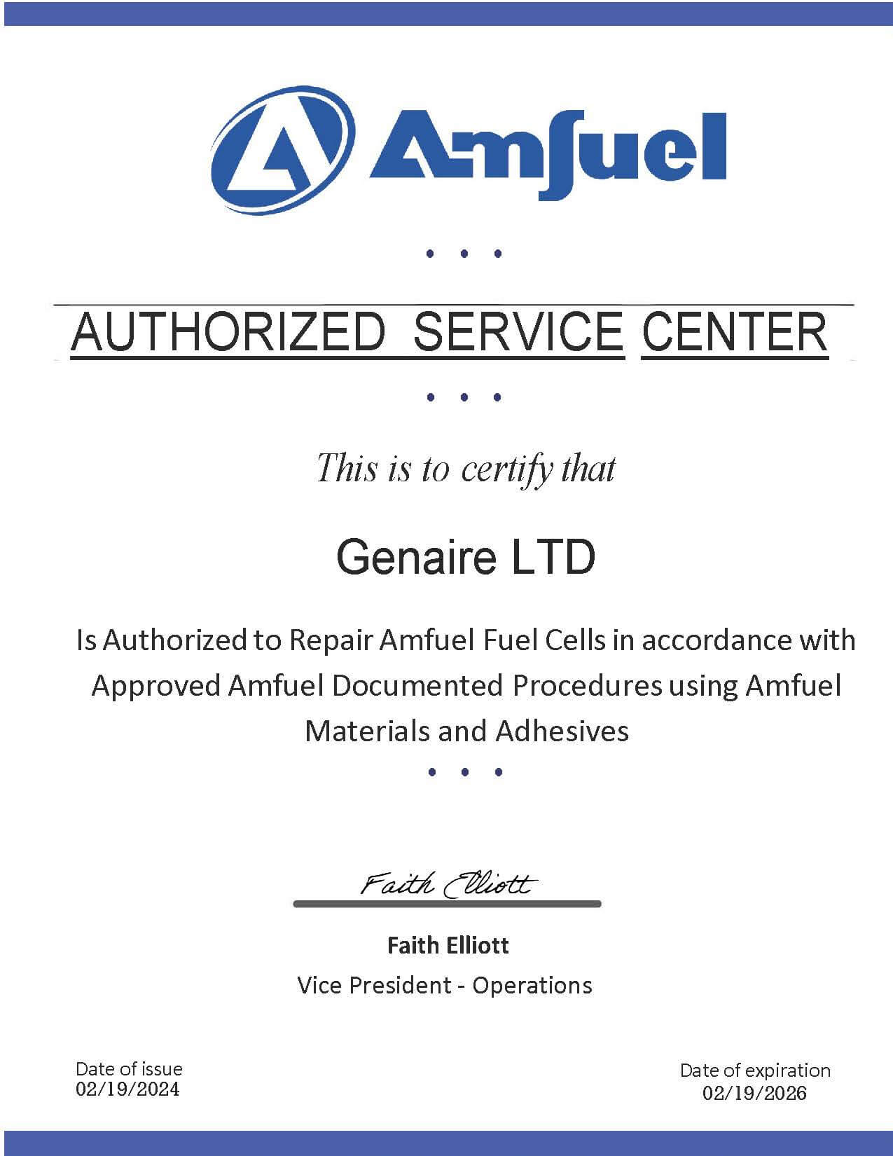 Amfuel Certificate February 2024